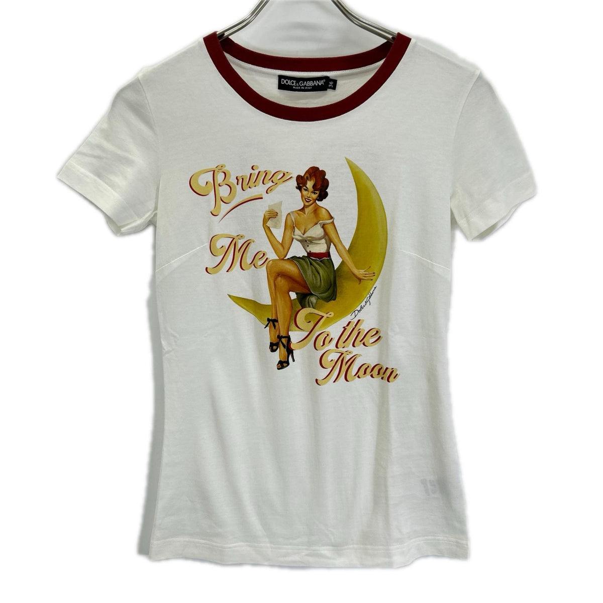 DOLCE&GABBANA Dolce & Gabbana F8L99T white BRING ME TOTHE MOON graphic ringer T-shirt top