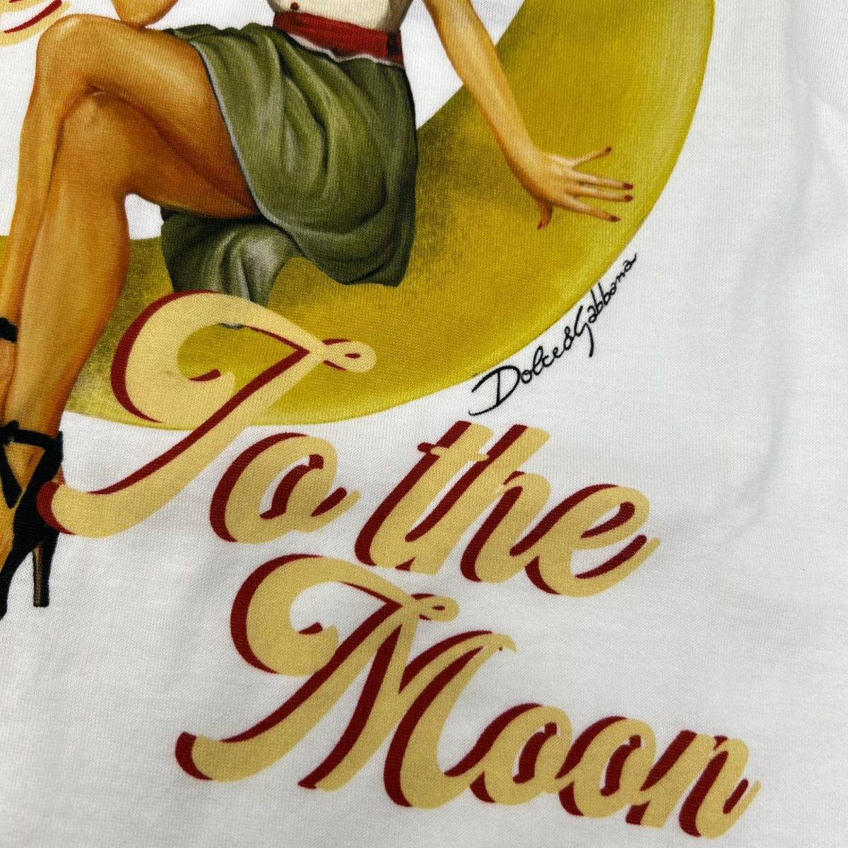 DOLCE&GABBANA Dolce & Gabbana F8L99T white BRING ME TOTHE MOON graphic ringer T-shirt top