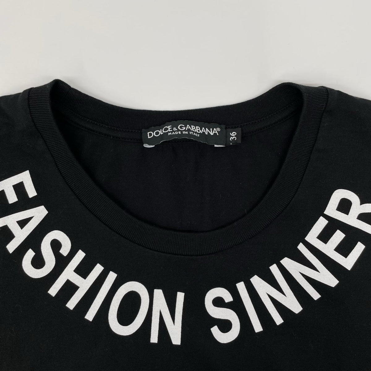 DOLCE&GABBANA Dolce & Gabbana F8K74T black fashion sinner T-shirt top