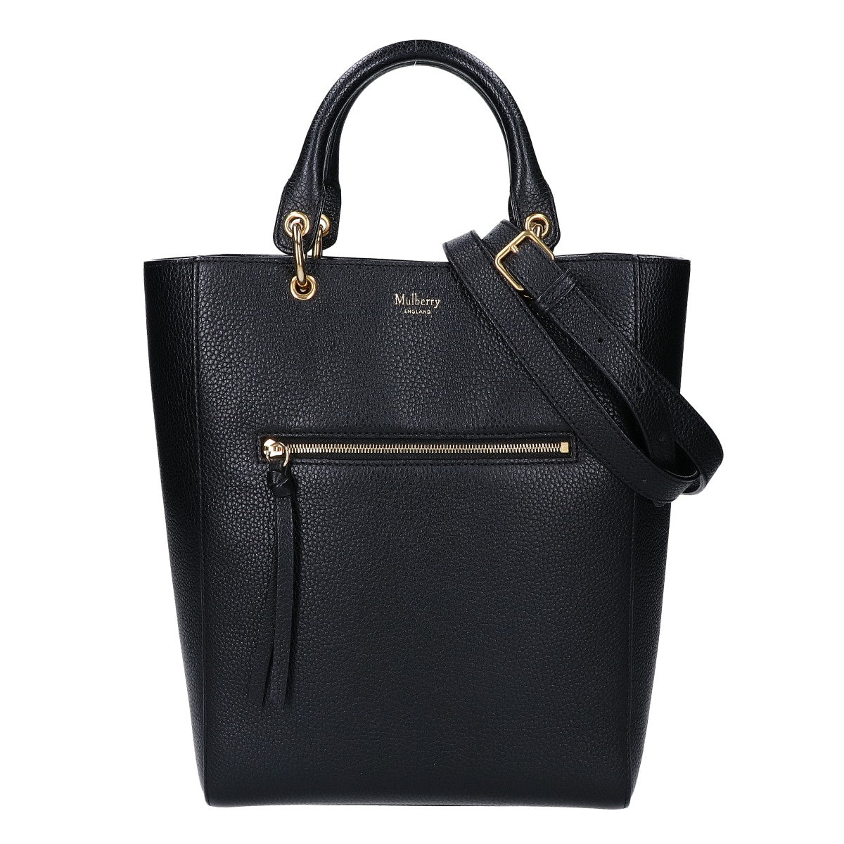 MULBERRY マルベリー 美品 Maple 2WAY ファスナーポケット グレインレザー トートバッグ