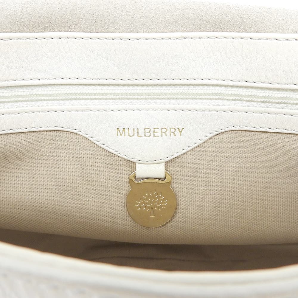 MULBERRY マルベリー Tessie Satchel ツリーロゴプレスロック ショルダーバッグ レディース ホワイト ショルダーバッグ