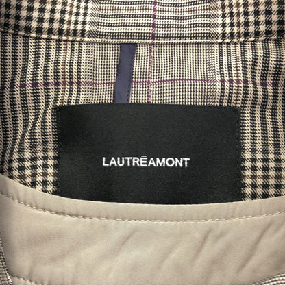 LAUTREAMONT ロートレアモン グレー チェック ライナー付 ウエストベルト ダブルトレンチコート トップス