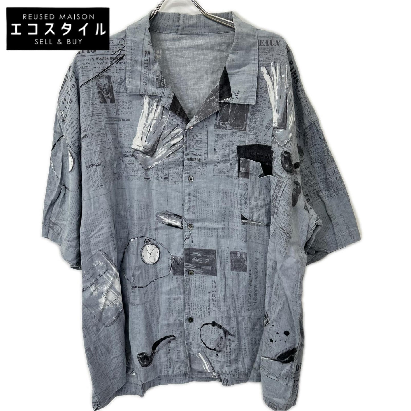 Porter Classic ポータークラシック PC-016-1550 グレー コットン×リネン MONSIEUR KURATA COTTON LINEN SHORT SLEEVE SHIRT トップス