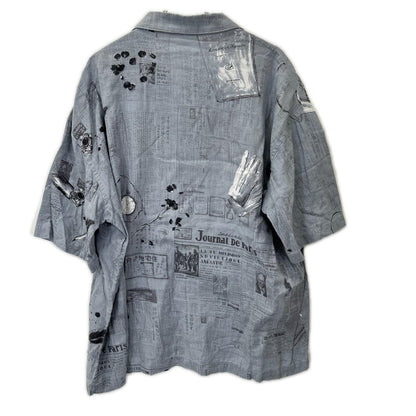 Porter Classic ポータークラシック PC-016-1550 グレー コットン×リネン MONSIEUR KURATA COTTON LINEN SHORT SLEEVE SHIRT トップス