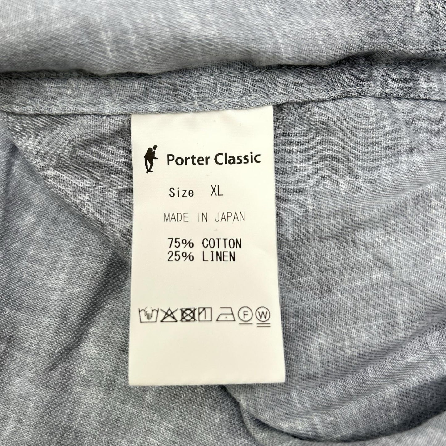 Porter Classic ポータークラシック PC-016-1550 グレー コットン×リネン MONSIEUR KURATA COTTON LINEN SHORT SLEEVE SHIRT トップス