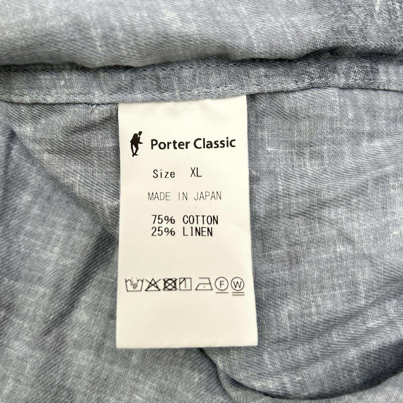Porter Classic ポータークラシック PC-016-1550 グレー コットン×リネン MONSIEUR KURATA COTTON LINEN SHORT SLEEVE SHIRT トップス