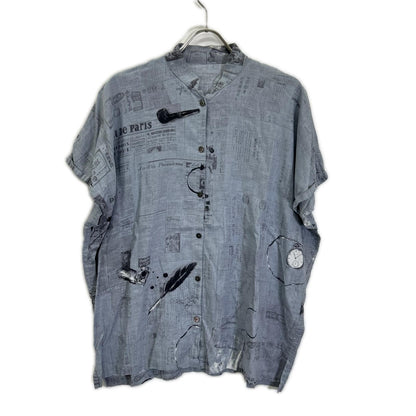 Porter Classic ポータークラシック グレー コットン×リネン MONSIEUR KURATA COTTONN LINEN BLOUSE トップス