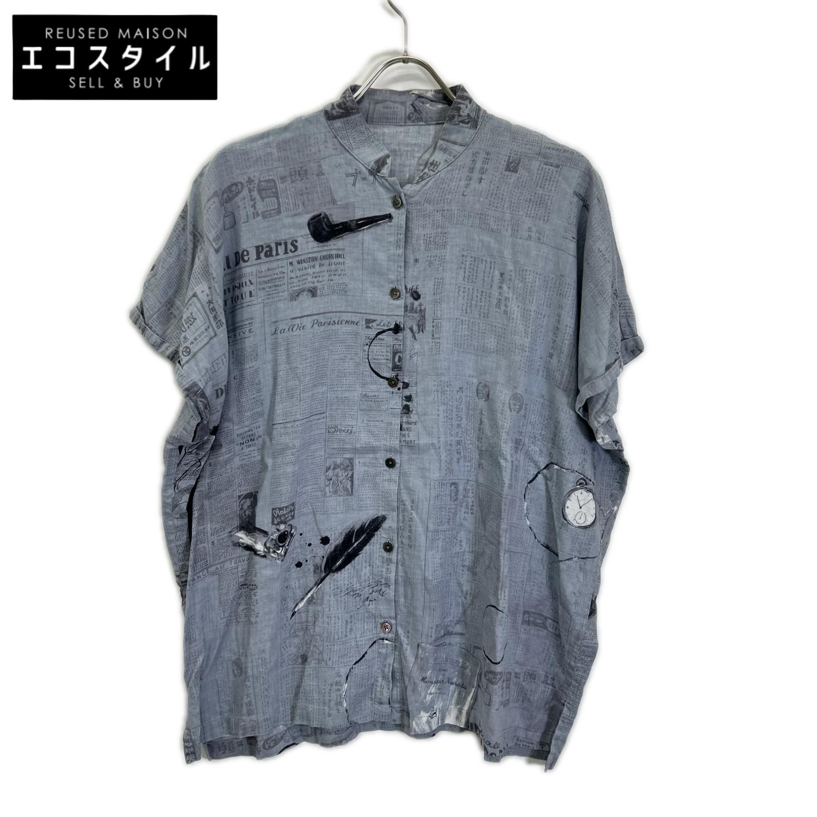 Porter Classic ポータークラシック グレー コットン×リネン MONSIEUR KURATA COTTONN LINEN BLOUSE トップス