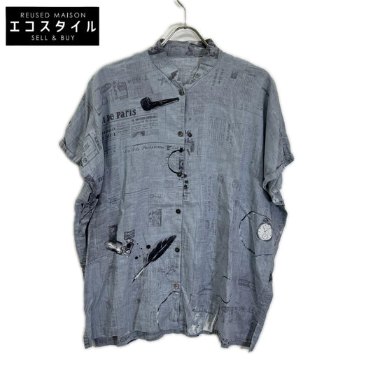 Porter Classic ポータークラシック グレー コットン×リネン MONSIEUR KURATA COTTONN LINEN BLOUSE トップス
