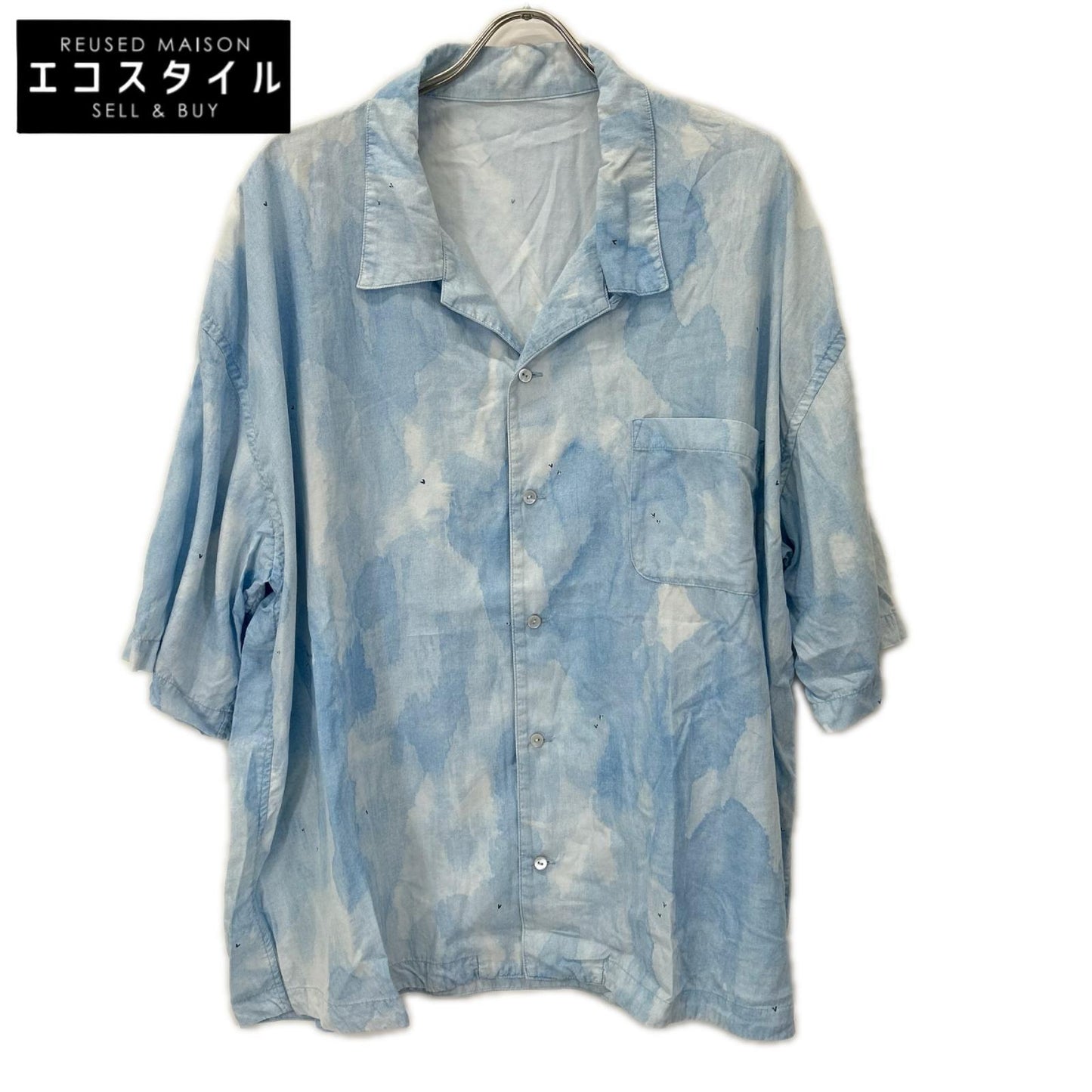 Porter Classic ポータークラシック ブルー レクセル シェルボタン 水彩ALOHA SHIRT (BLUE WATER COLOR) トップス