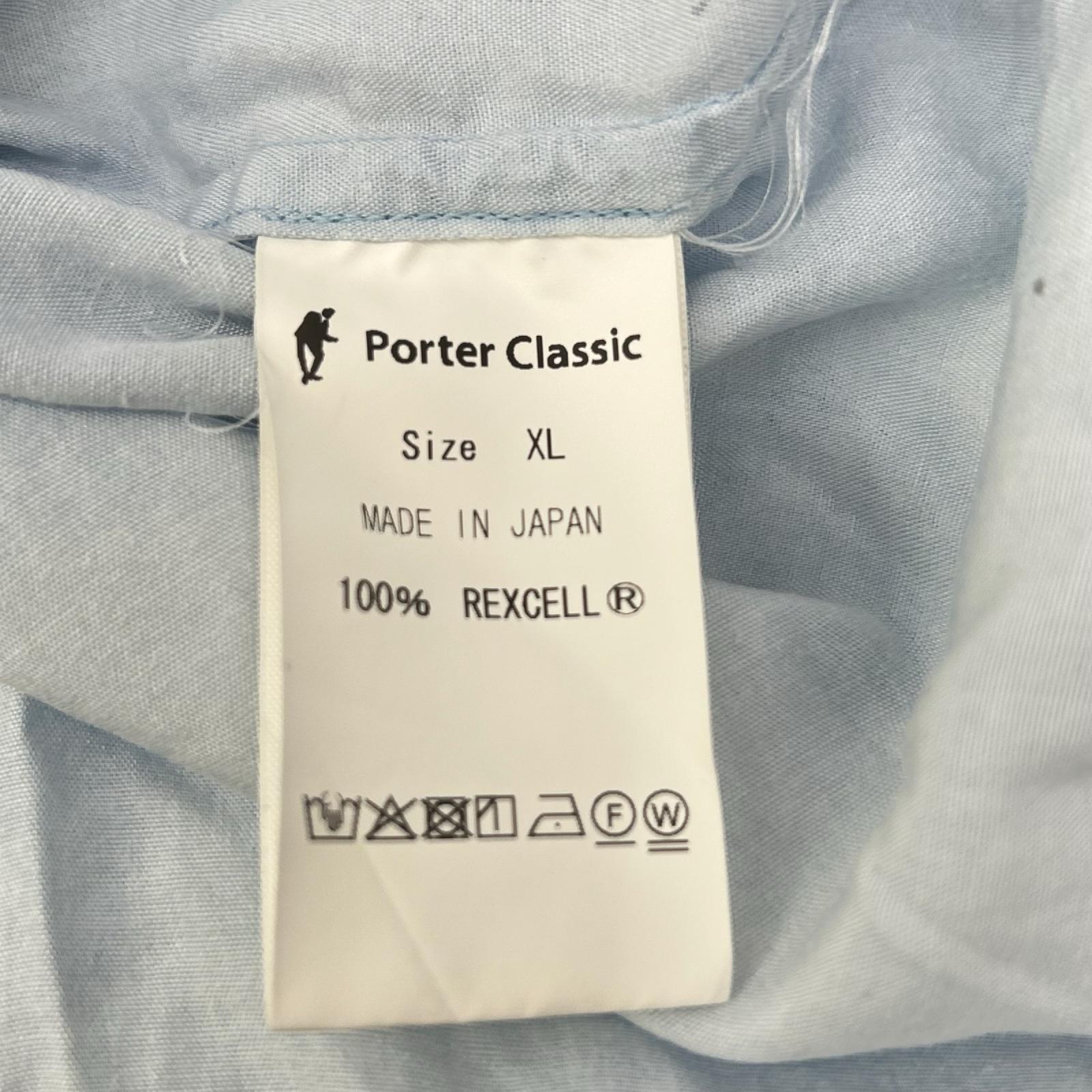 Porter Classic ポータークラシック ブルー レクセル シェルボタン 水彩ALOHA SHIRT (BLUE WATER COLOR) トップス