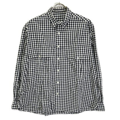 Porter Classic ポータークラシック ブラック×ホワイト コットン ROLL UP GINGHAM CHECK SHIRT トップス