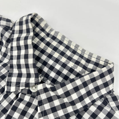 Porter Classic ポータークラシック ブラック×ホワイト コットン ROLL UP GINGHAM CHECK SHIRT トップス