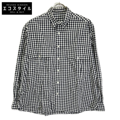 Porter Classic ポータークラシック ブラック×ホワイト コットン ROLL UP GINGHAM CHECK SHIRT トップス