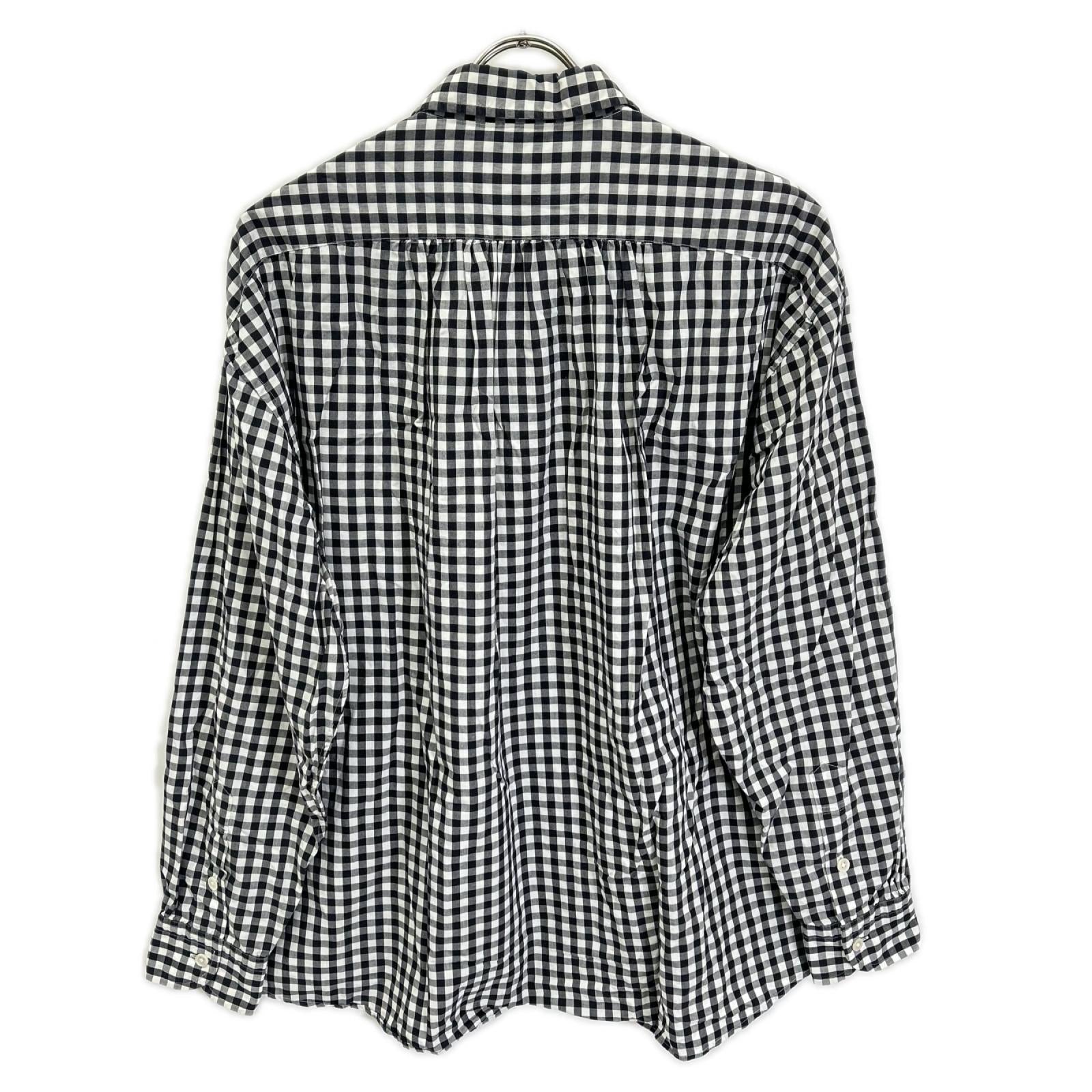 Porter Classic ポータークラシック ブラック×ホワイト コットン ROLL UP GINGHAM CHECK SHIRT トップス