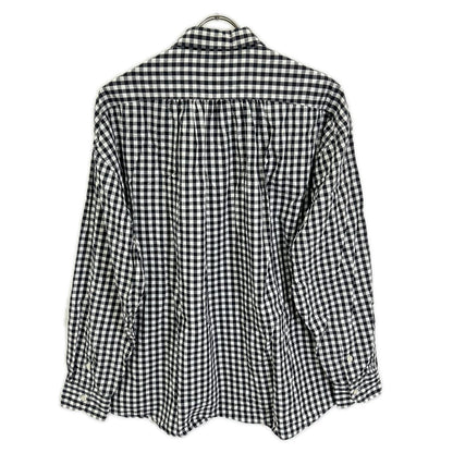 Porter Classic ポータークラシック ブラック×ホワイト コットン ROLL UP GINGHAM CHECK SHIRT トップス