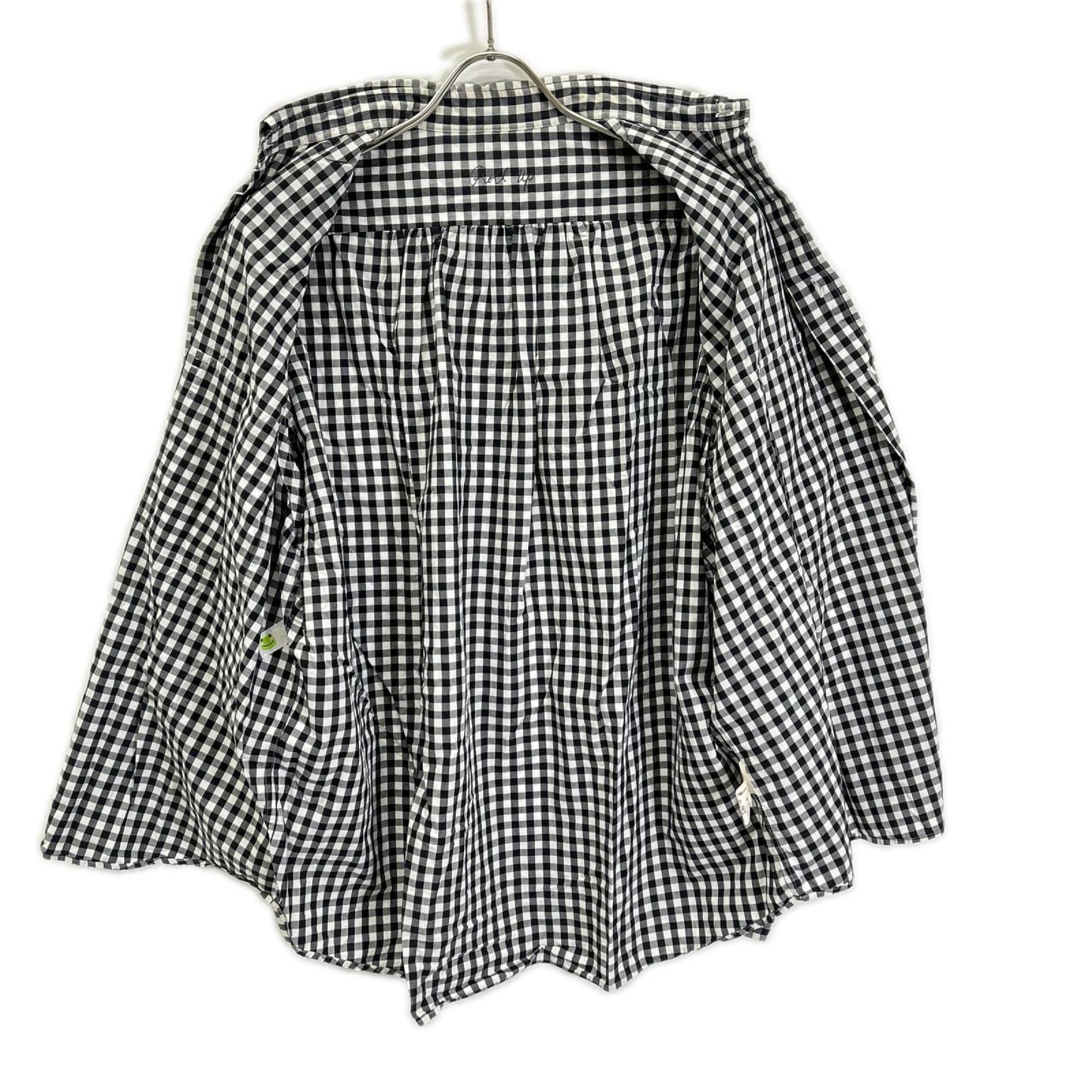 Porter Classic ポータークラシック ブラック×ホワイト コットン ROLL UP GINGHAM CHECK SHIRT トップス