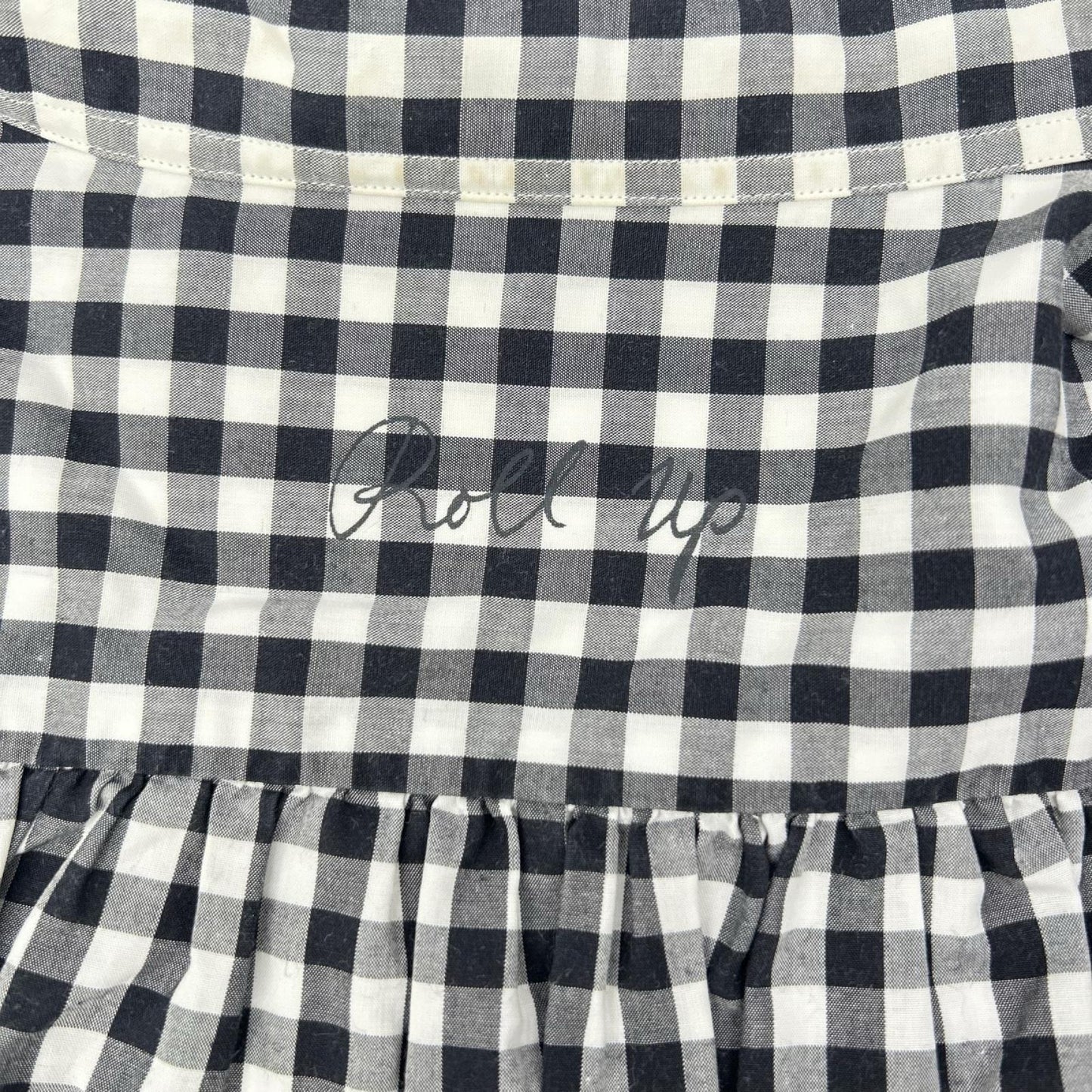 Porter Classic ポータークラシック ブラック×ホワイト コットン ROLL UP GINGHAM CHECK SHIRT トップス