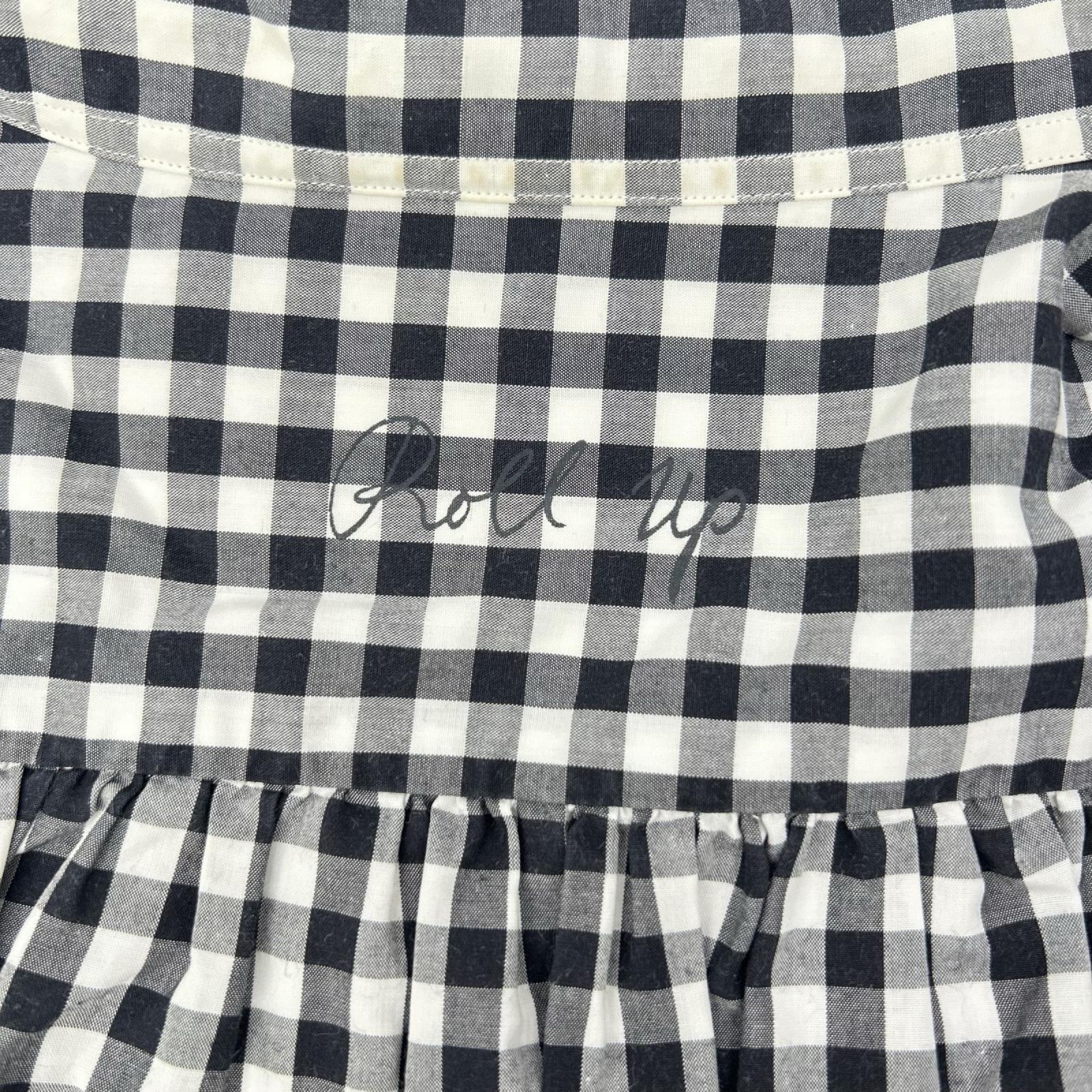 Porter Classic ポータークラシック ブラック×ホワイト コットン ROLL UP GINGHAM CHECK SHIRT トップス