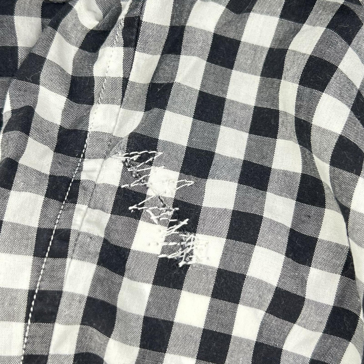 Porter Classic ポータークラシック ブラック×ホワイト コットン ROLL UP GINGHAM CHECK SHIRT トップス