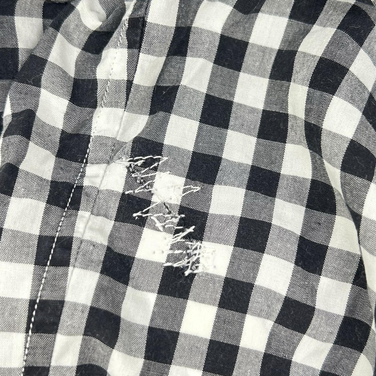 Porter Classic ポータークラシック ブラック×ホワイト コットン ROLL UP GINGHAM CHECK SHIRT トップス