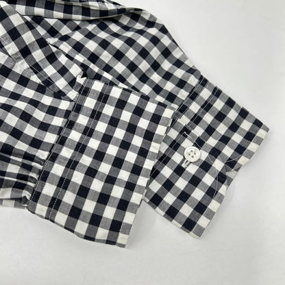 Porter Classic ポータークラシック ブラック×ホワイト コットン ROLL UP GINGHAM CHECK SHIRT トップス