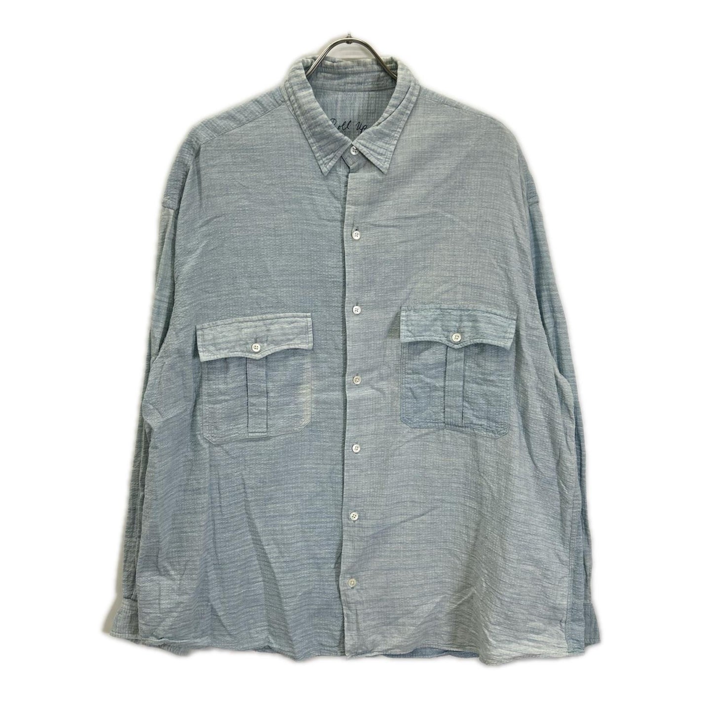 Porter Classic ポータークラシック ライトブルー コットン ROLL UP SHIJIRA STRIPE SHIRT トップス