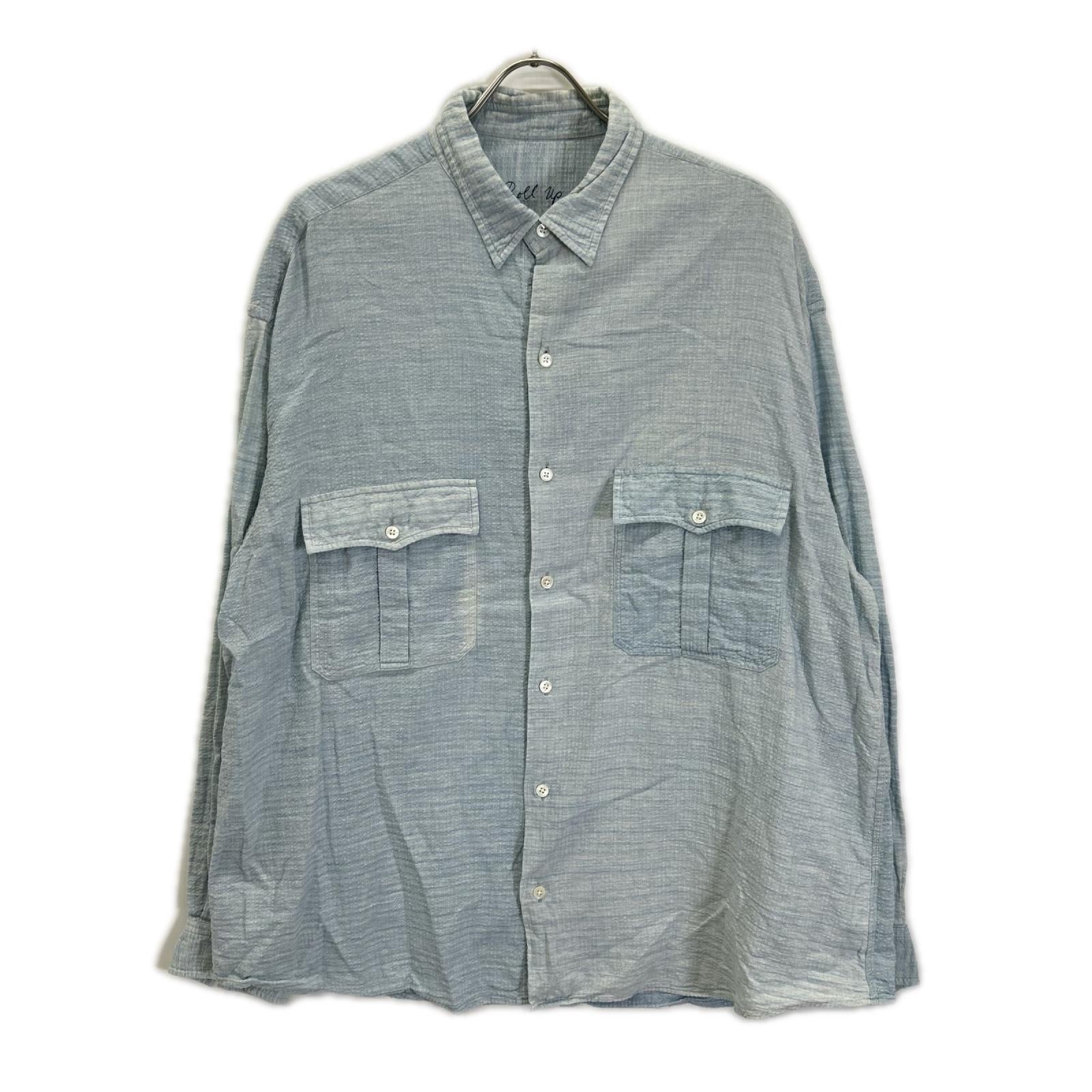 Porter Classic ポータークラシック ライトブルー コットン ROLL UP SHIJIRA STRIPE SHIRT トップス