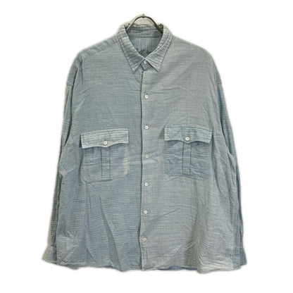 Porter Classic ポータークラシック ライトブルー コットン ROLL UP SHIJIRA STRIPE SHIRT トップス