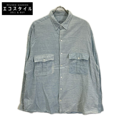 Porter Classic ポータークラシック ライトブルー コットン ROLL UP SHIJIRA STRIPE SHIRT トップス