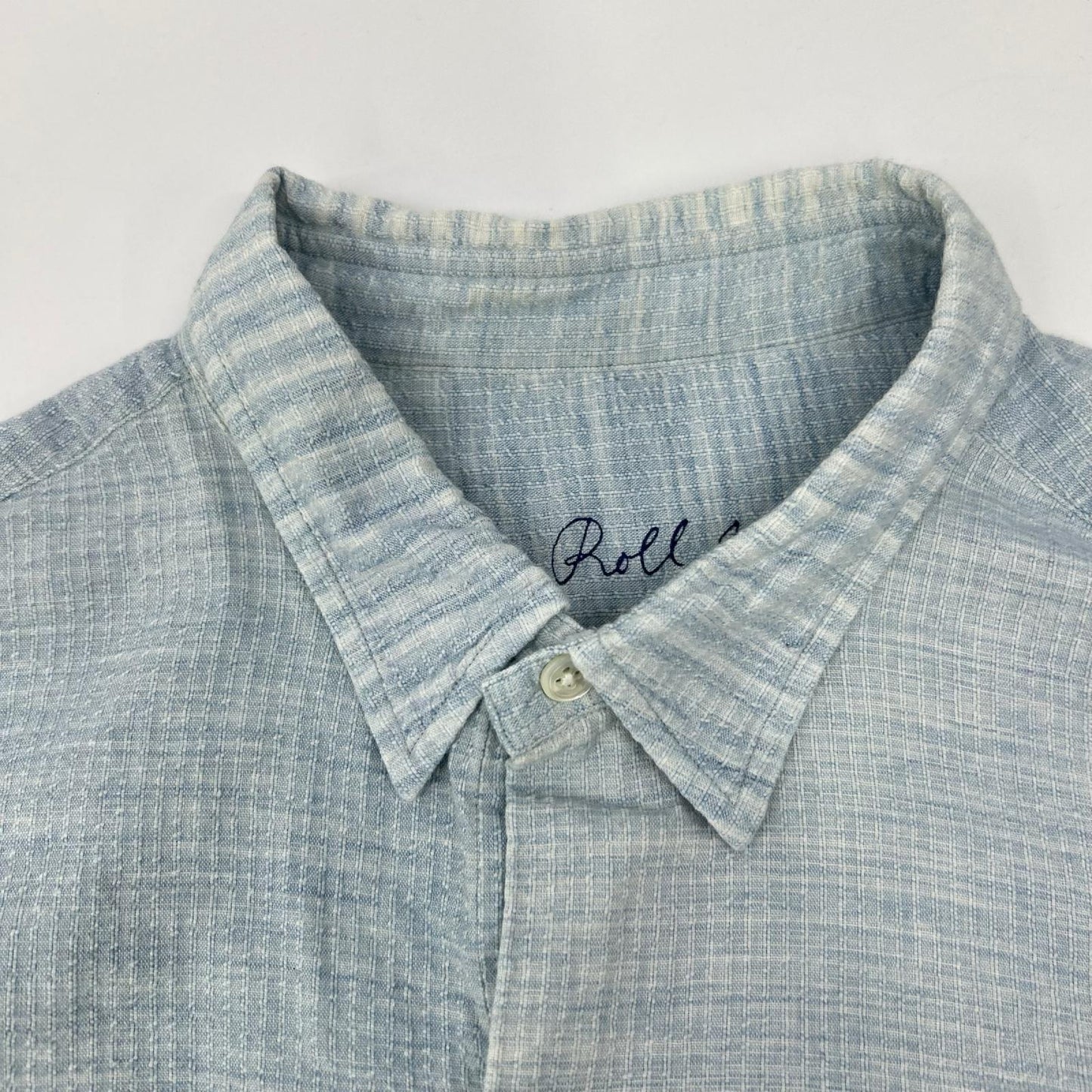 Porter Classic ポータークラシック ライトブルー コットン ROLL UP SHIJIRA STRIPE SHIRT トップス