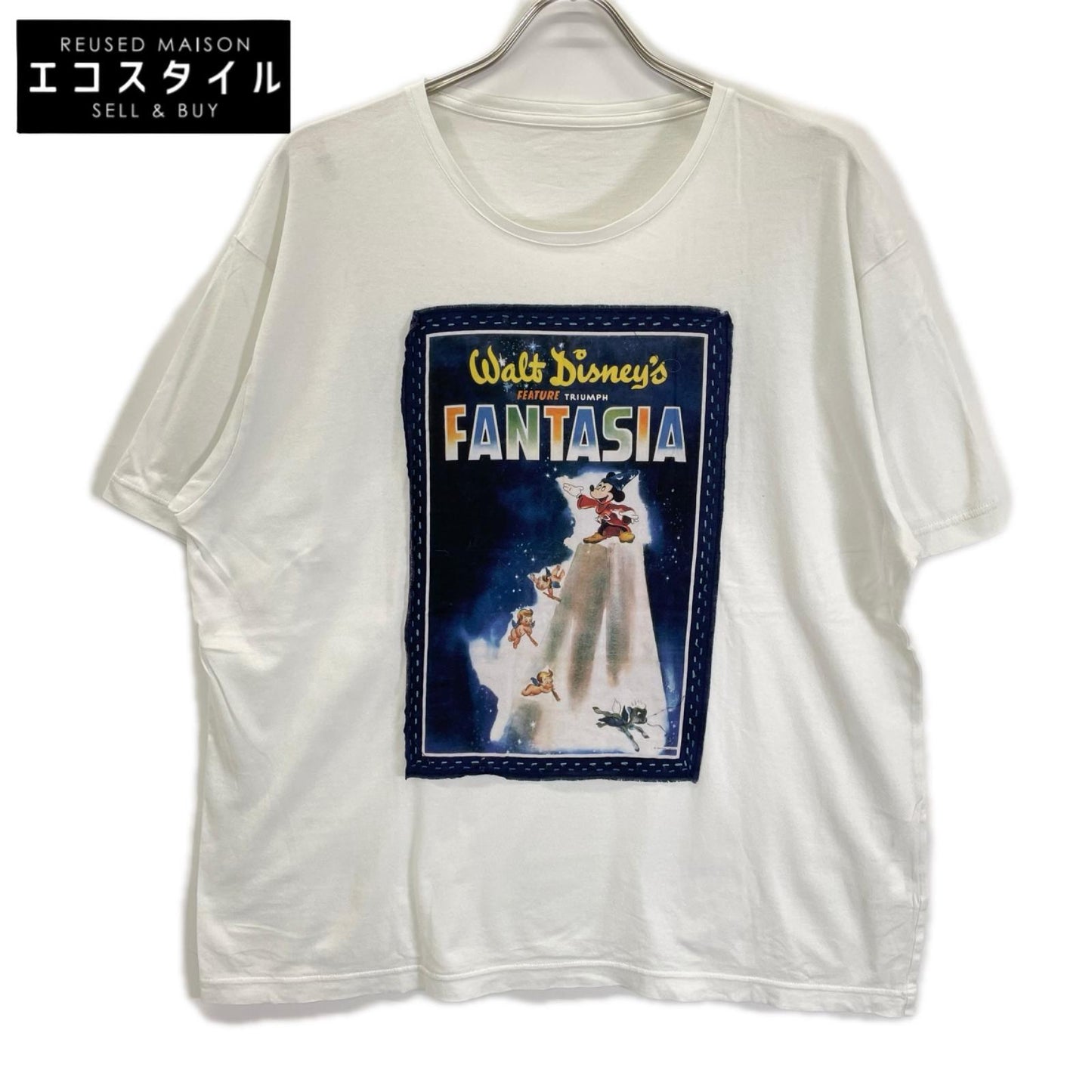 Porter Classic ポータークラシック ×Disney ホワイト コットン DISNEY FANTASIA BANDANA T-SHIRT トップス