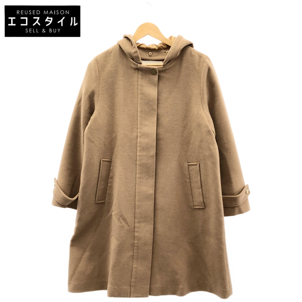 RAY BEAMS レイビームス 63-19-0213-690 キャメル ウールビーバー フーデッド2WAYロングコート トップス