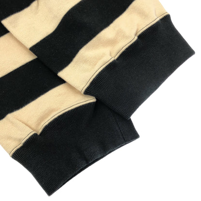 WESTRIDE ウエストライド ブラック×ベージュ コットン ドローストリング ボーダースウェットジョグパンツ ボトムス