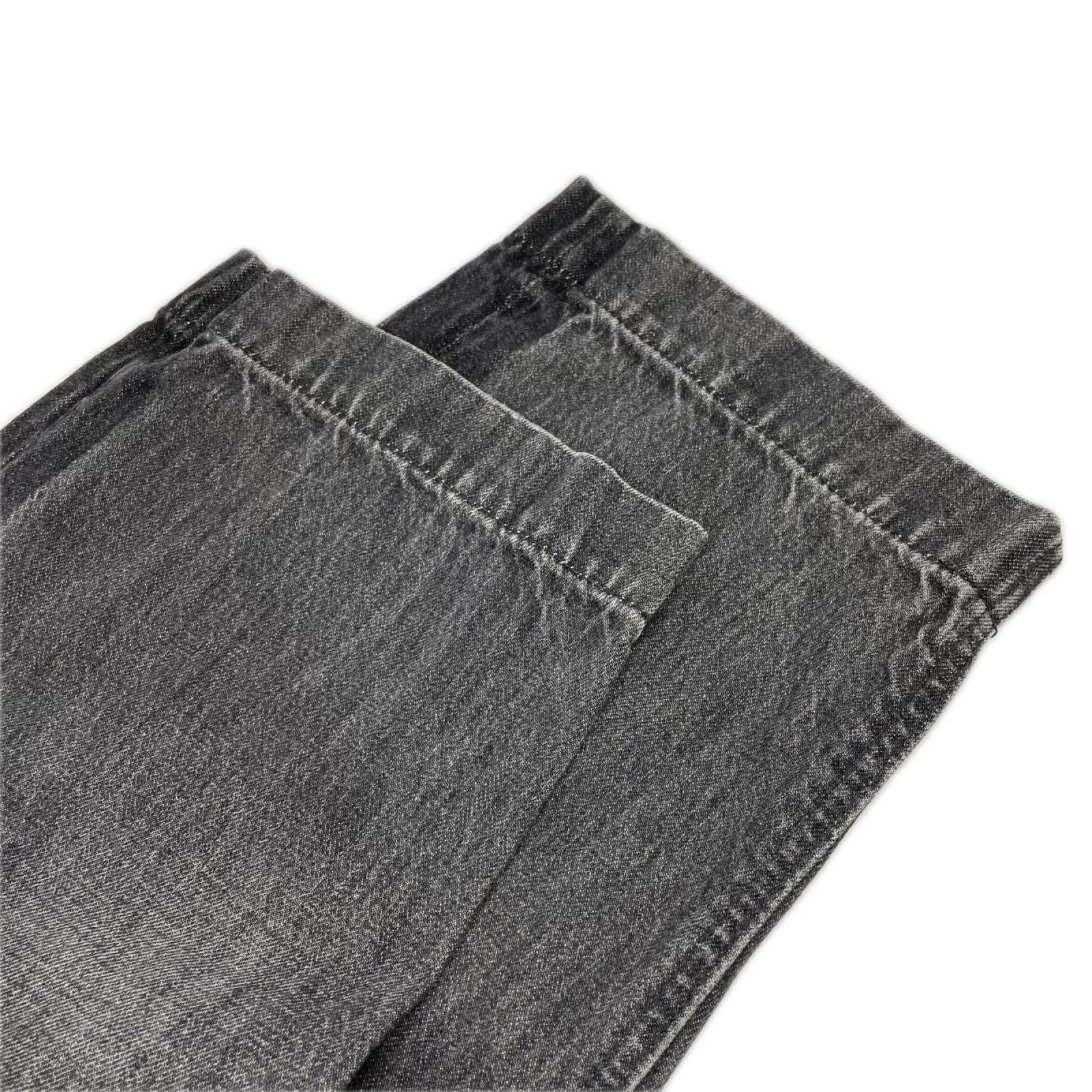 BRUNABOINNE ブルーナボイン 7348 ブラック コットン ボタンフライ USED加工 ワイドシルエット マーチデニムパンツ ボトムス