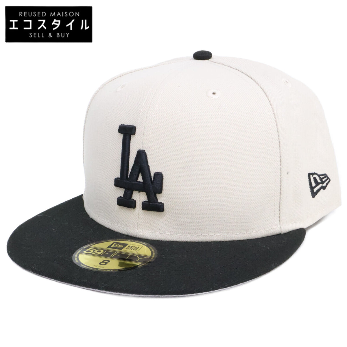 New Era ニューエラ 【新品同様】59FIFTY Powered by GORO NAKATSUGAWA（MIN-NANO） ロサンゼルス・ドジャース ストーン ブラックバイザー キャップ 帽子