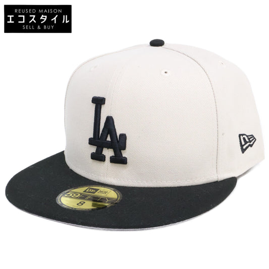 New Era ニューエラ 【新品同様】59FIFTY Powered by GORO NAKATSUGAWA（MIN-NANO） ロサンゼルス・ドジャース ストーン ブラックバイザー キャップ 帽子