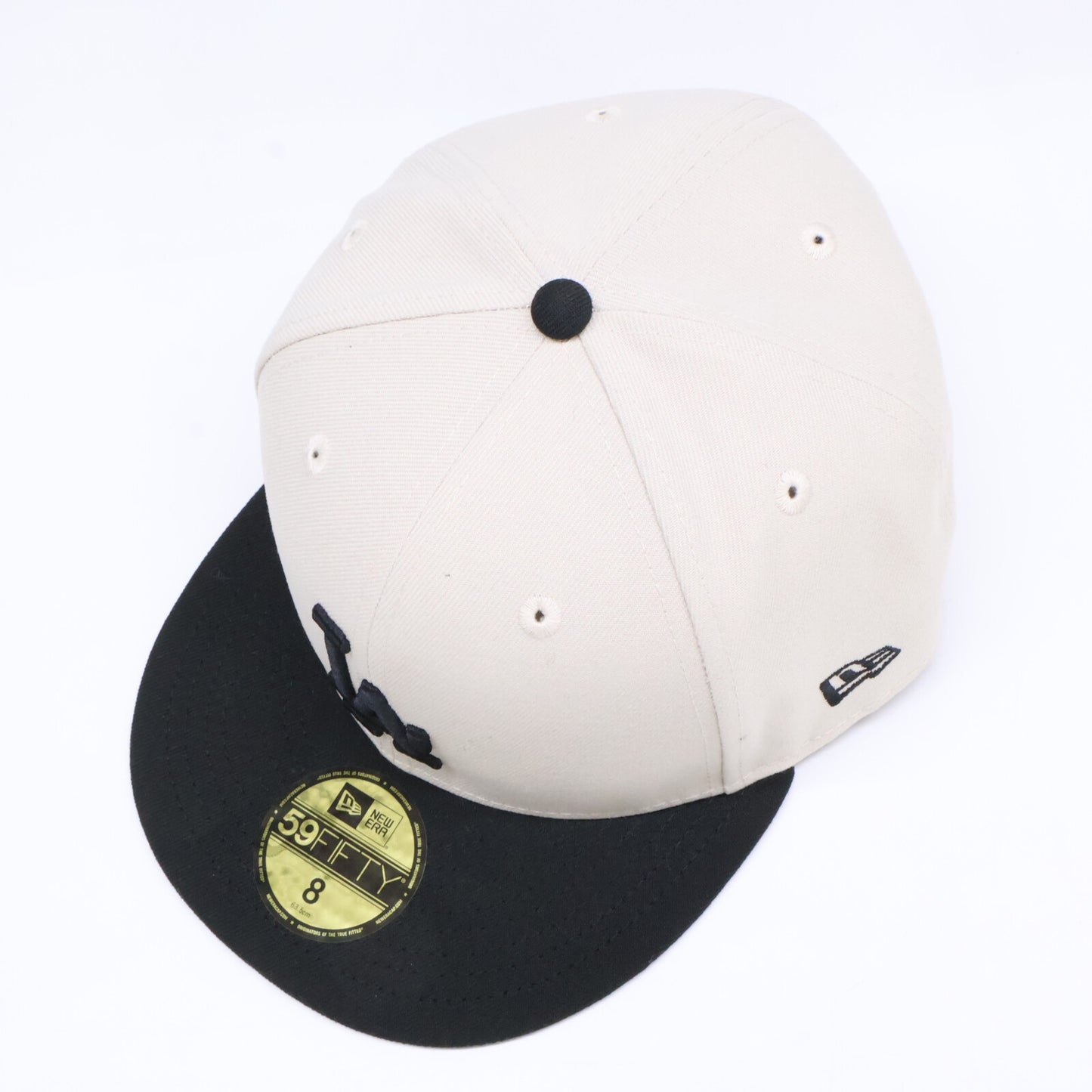 New Era ニューエラ 【新品同様】59FIFTY Powered by GORO NAKATSUGAWA（MIN-NANO） ロサンゼルス・ドジャース ストーン ブラックバイザー キャップ 帽子