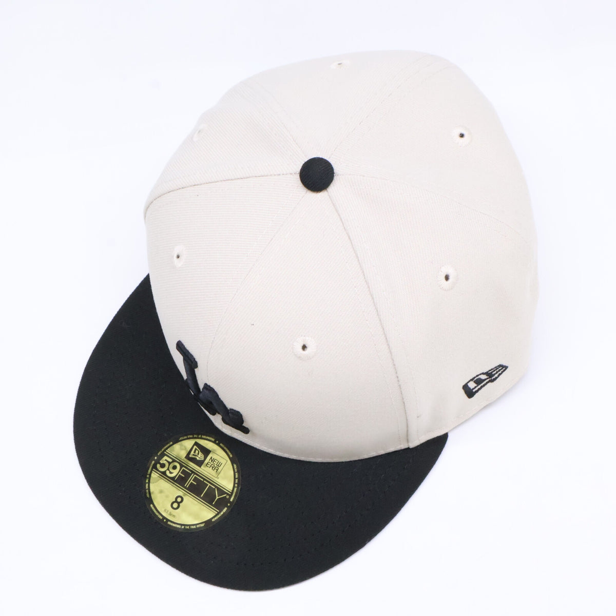 New Era ニューエラ 【新品同様】59FIFTY Powered by GORO NAKATSUGAWA（MIN-NANO） ロサンゼルス・ドジャース ストーン ブラックバイザー キャップ 帽子