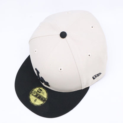 New Era ニューエラ 【新品同様】59FIFTY Powered by GORO NAKATSUGAWA（MIN-NANO） ロサンゼルス・ドジャース ストーン ブラックバイザー キャップ 帽子
