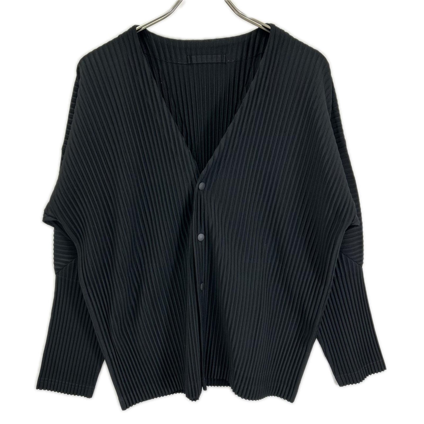 HOMME PLISSE ISSEY MIYAKE オムプリッセ イッセイミヤケ 25AW HP55JL141 ブラック BASICS ロングスリーブ プリーツカーディガン トップス