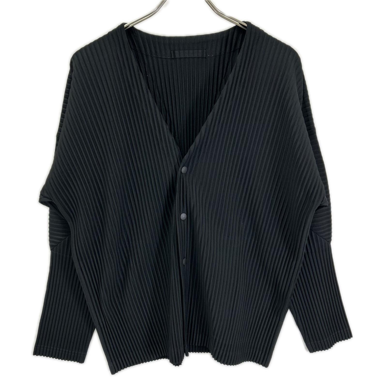 HOMME PLISSE ISSEY MIYAKE オムプリッセ イッセイミヤケ 25AW HP55JL141 ブラック BASICS ロングスリーブ プリーツカーディガン トップス
