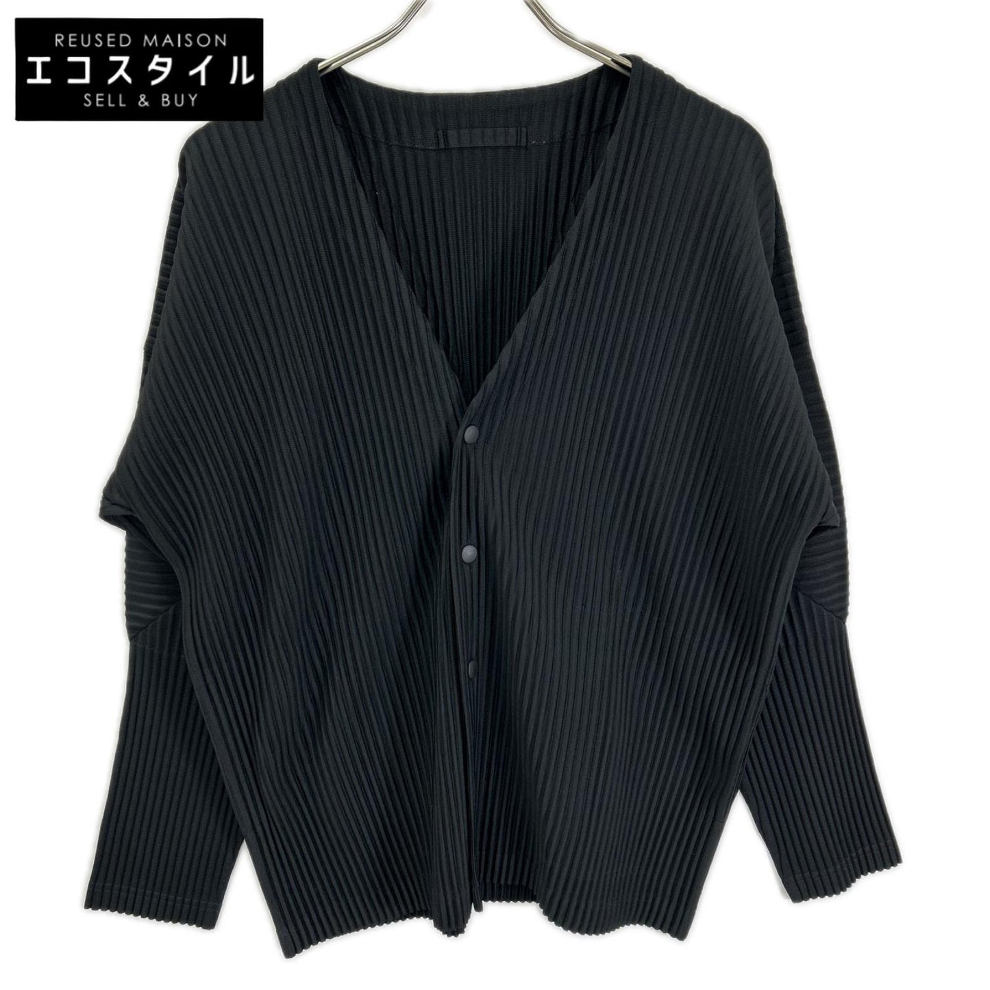 HOMME PLISSE ISSEY MIYAKE オムプリッセ イッセイミヤケ 25AW HP55JL141 ブラック BASICS ロングスリーブ プリーツカーディガン トップス