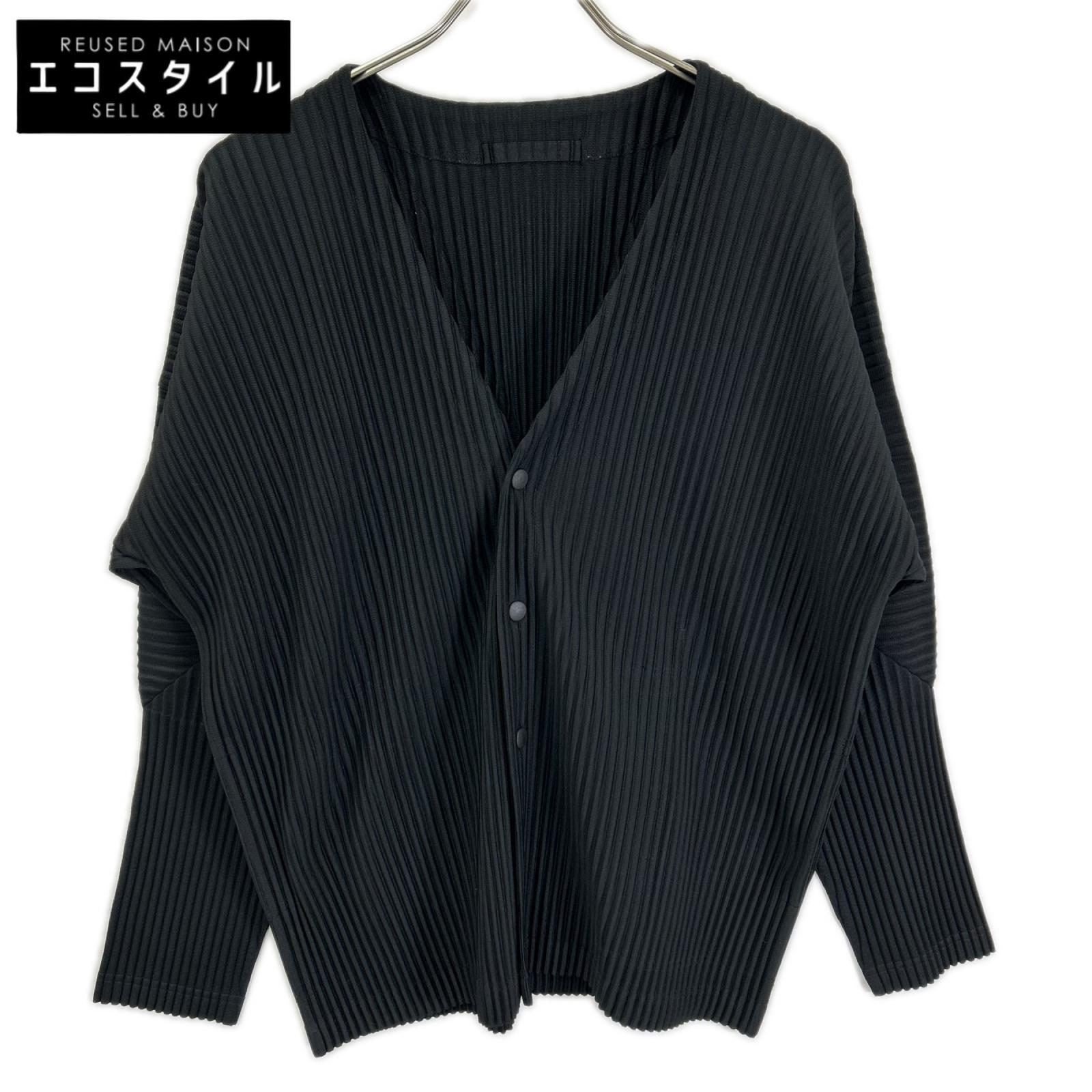 HOMME PLISSE ISSEY MIYAKE オムプリッセ イッセイミヤケ 25AW HP55JL141 ブラック BASICS ロングスリーブ プリーツカーディガン トップス