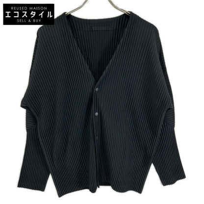 HOMME PLISSE ISSEY MIYAKE オムプリッセ イッセイミヤケ 25AW HP55JL141 ブラック BASICS ロングスリーブ プリーツカーディガン トップス