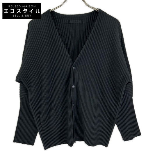 HOMME PLISSE ISSEY MIYAKE オムプリッセ イッセイミヤケ 25AW HP55JL141 ブラック BASICS ロングスリーブ プリーツカーディガン トップス