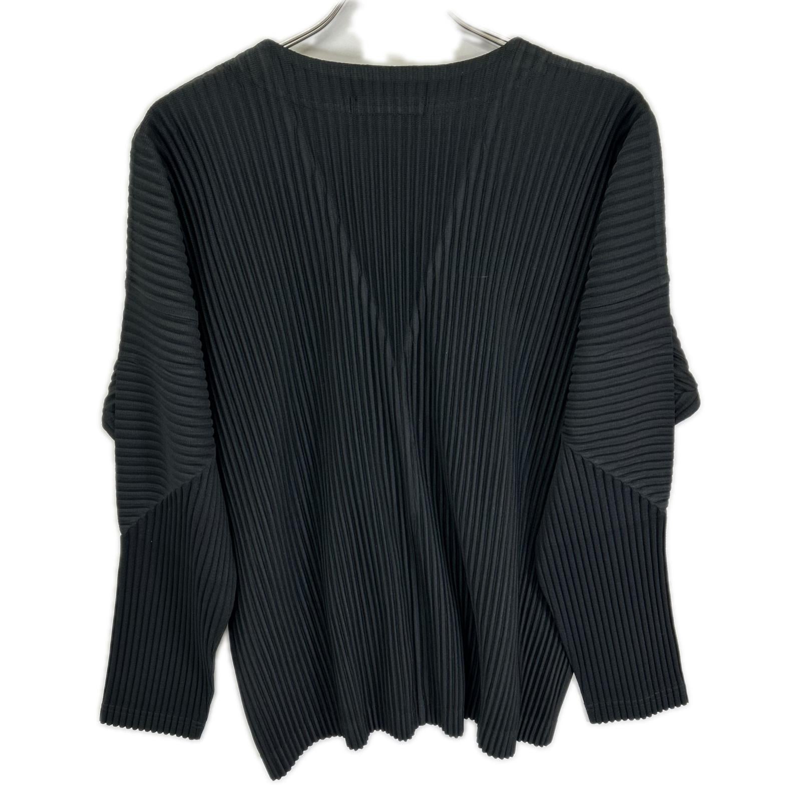 HOMME PLISSE ISSEY MIYAKE オムプリッセ イッセイミヤケ 25AW HP55JL141 ブラック BASICS ロングスリーブ プリーツカーディガン トップス