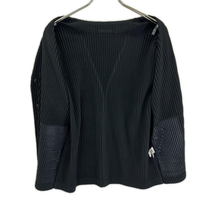HOMME PLISSE ISSEY MIYAKE オムプリッセ イッセイミヤケ 25AW HP55JL141 ブラック BASICS ロングスリーブ プリーツカーディガン トップス