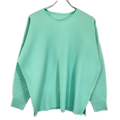 HOMME PLISSE ISSEY MIYAKE オムプリッセ イッセイミヤケ 24SS HP41JK149 ミントグリーン プリーツ加工 クルーネック ロングスリーブ カットソー トップス