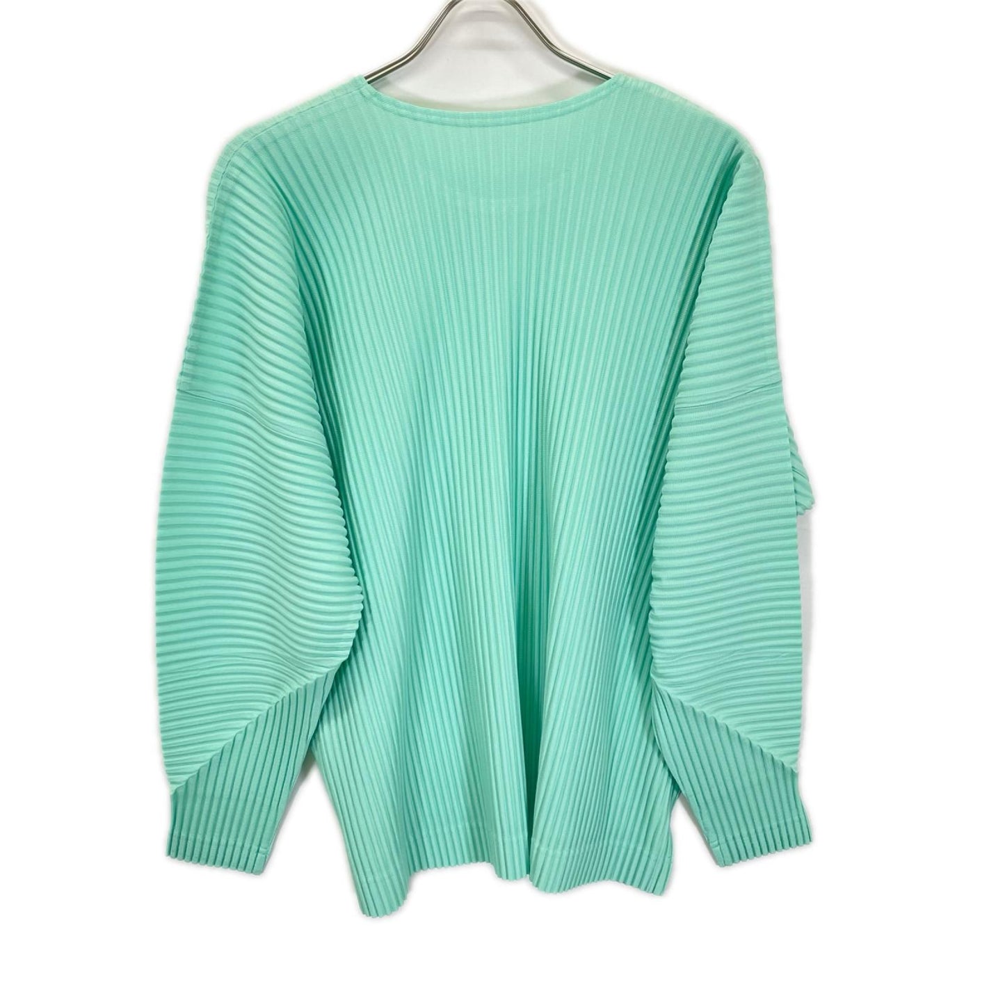HOMME PLISSE ISSEY MIYAKE オムプリッセ イッセイミヤケ 24SS HP41JK149 ミントグリーン プリーツ加工 クルーネック ロングスリーブ カットソー トップス